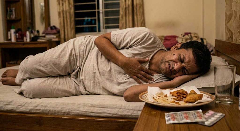 তৈলাক্ত খাবার খেয়ে বুক জ্বলা